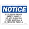Signmission OSHA Notice Sign, 7" Height, 10" Width, Explosion Proof Safety Panels Do Not Block Sign, Landscape OS-NS-D-710-L-12271 - alternate 1